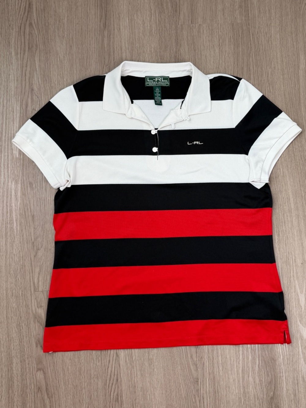 Ralph Lauren Active Women’s stripped polo shirt size large